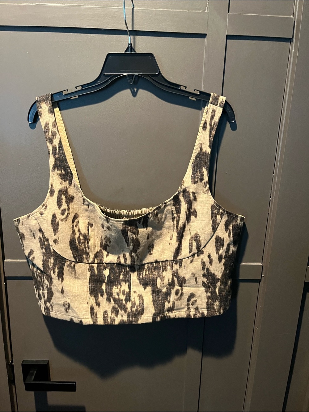 Banana Republic Women's Brown  and Cream Printed Crop  Top Size 18 New
